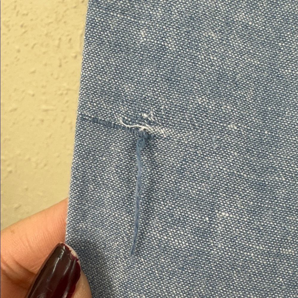 Vtg 70s BIG MAC Chambray Work Shirt Hand EmbroideredFloral HippieBoho JCPenney S - Picture 11 of 11